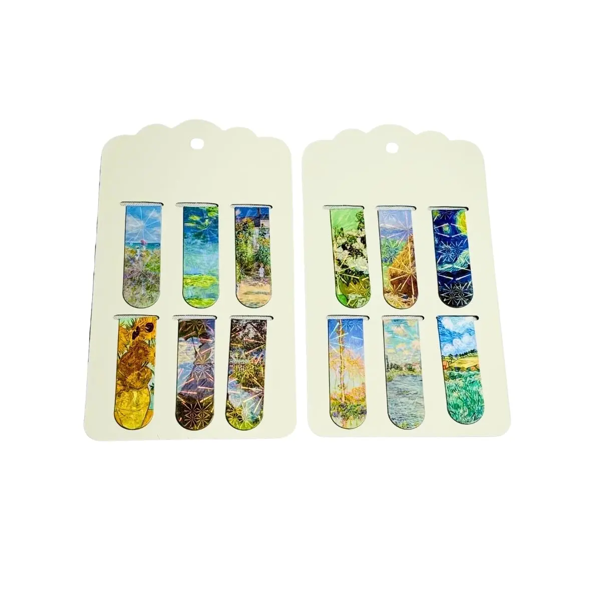 Kit 12 Marcador Página Imã Magnéticos Paisagens Marcadores Holográfico (van gogh) - 1