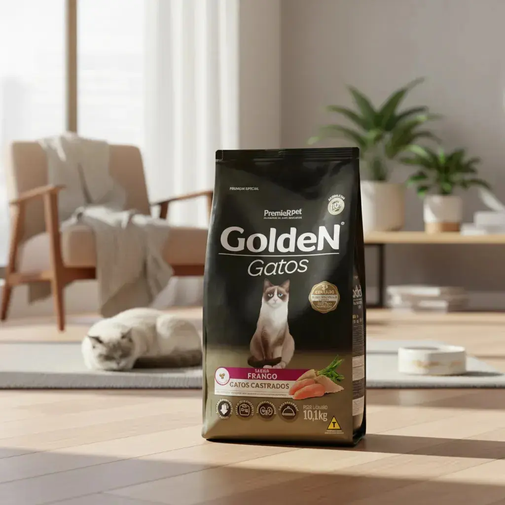 Golden Premium Especial Gatos Adultos Castrados Frango Castrados 10.1KG