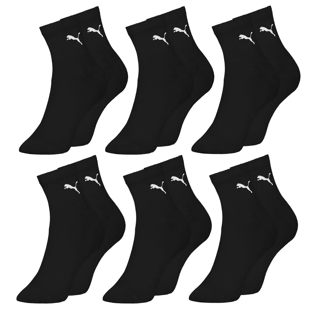 Kit 6 Pares Meia Puma Cano Médio para Academia e Corrida em Algodão Feminina Sport Original