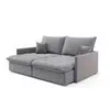 Sofá Retrátil Sem Caixa 3 lugares Solomons Linho Cinza 180 cm - Mobly - 1