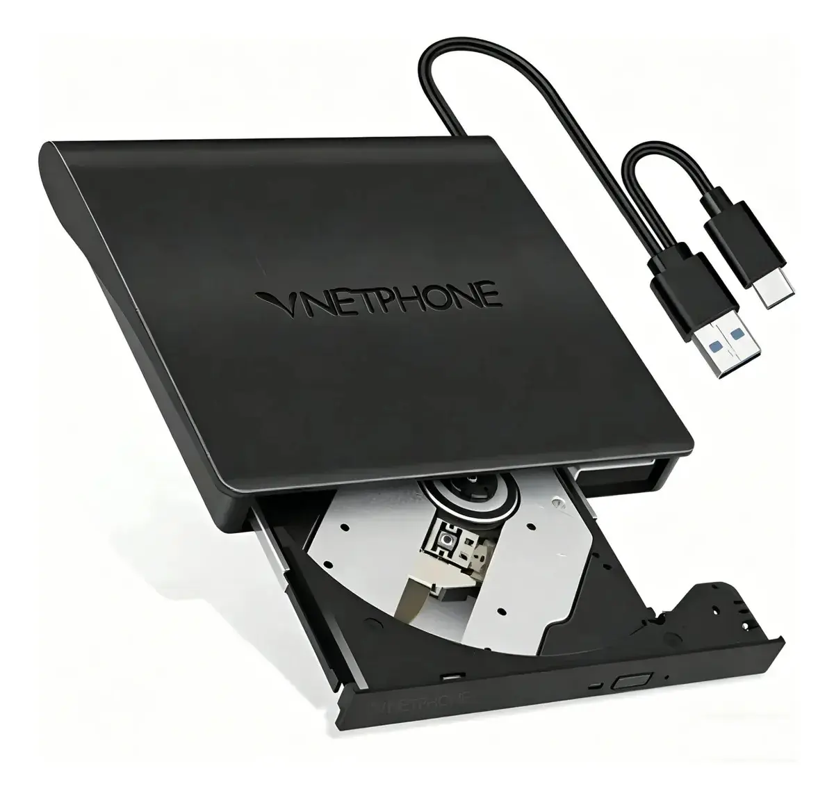 Gravador e Leitor de DVD Externo USB Vnetphone para Windows e Mac
