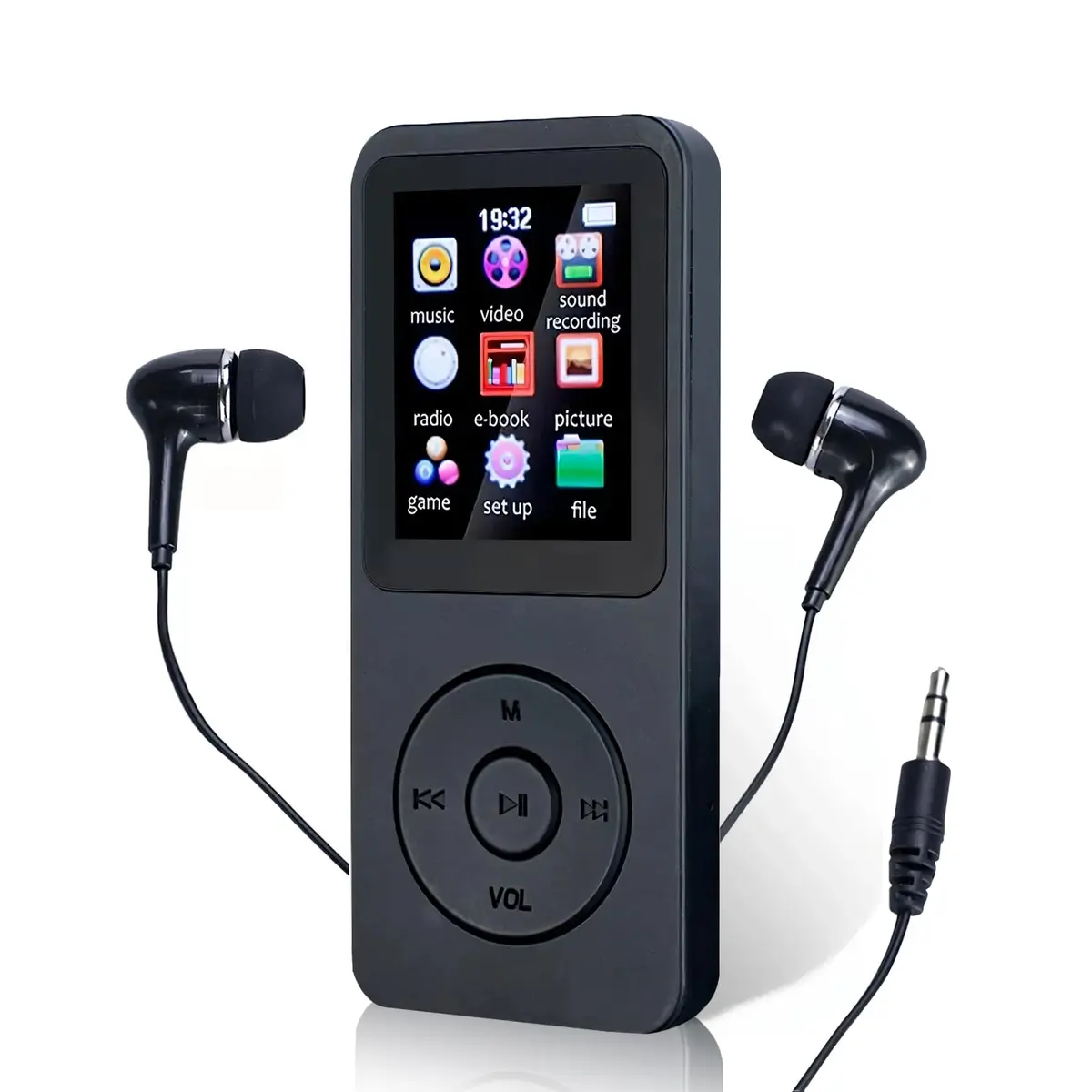 MP3 Player Portátil Reprodutor de Música MP3 Player Bluetooth Mini Reprodutor de Música, Rádio FM, Reprodução de Vídeo, Suporte Cartao de Memoria de Até 64 GB
