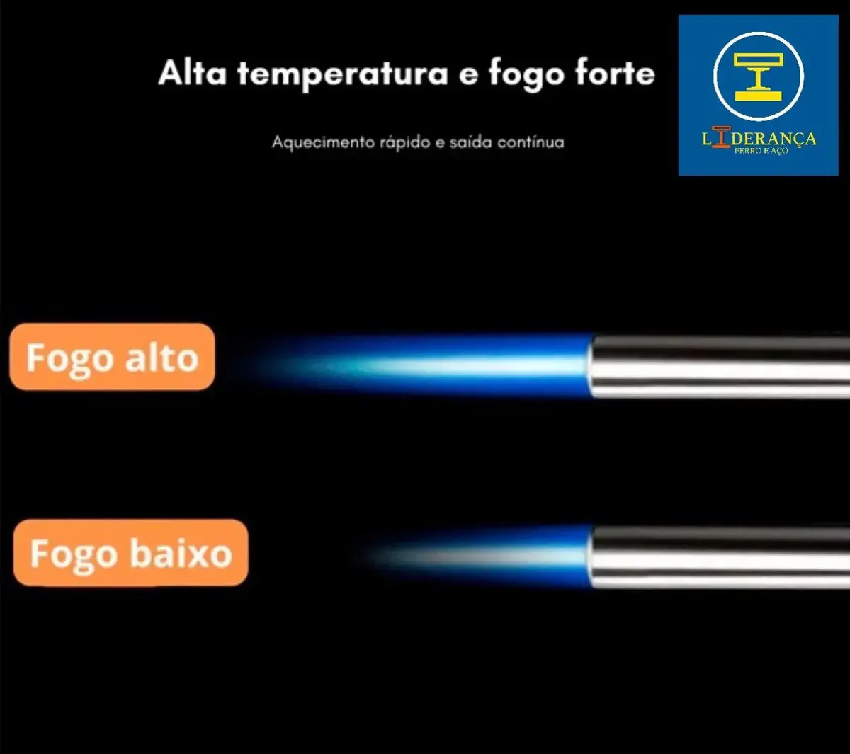 Maçarico Profissional Universal Multiuso Gourmet Portátil Com Regulagem De Chamas Kit Completo Com 3 Refil Para Chef De Cozinha Confeiteiro Flambar Solda Marca - Liderança Ferro E Aço thumbnail 4