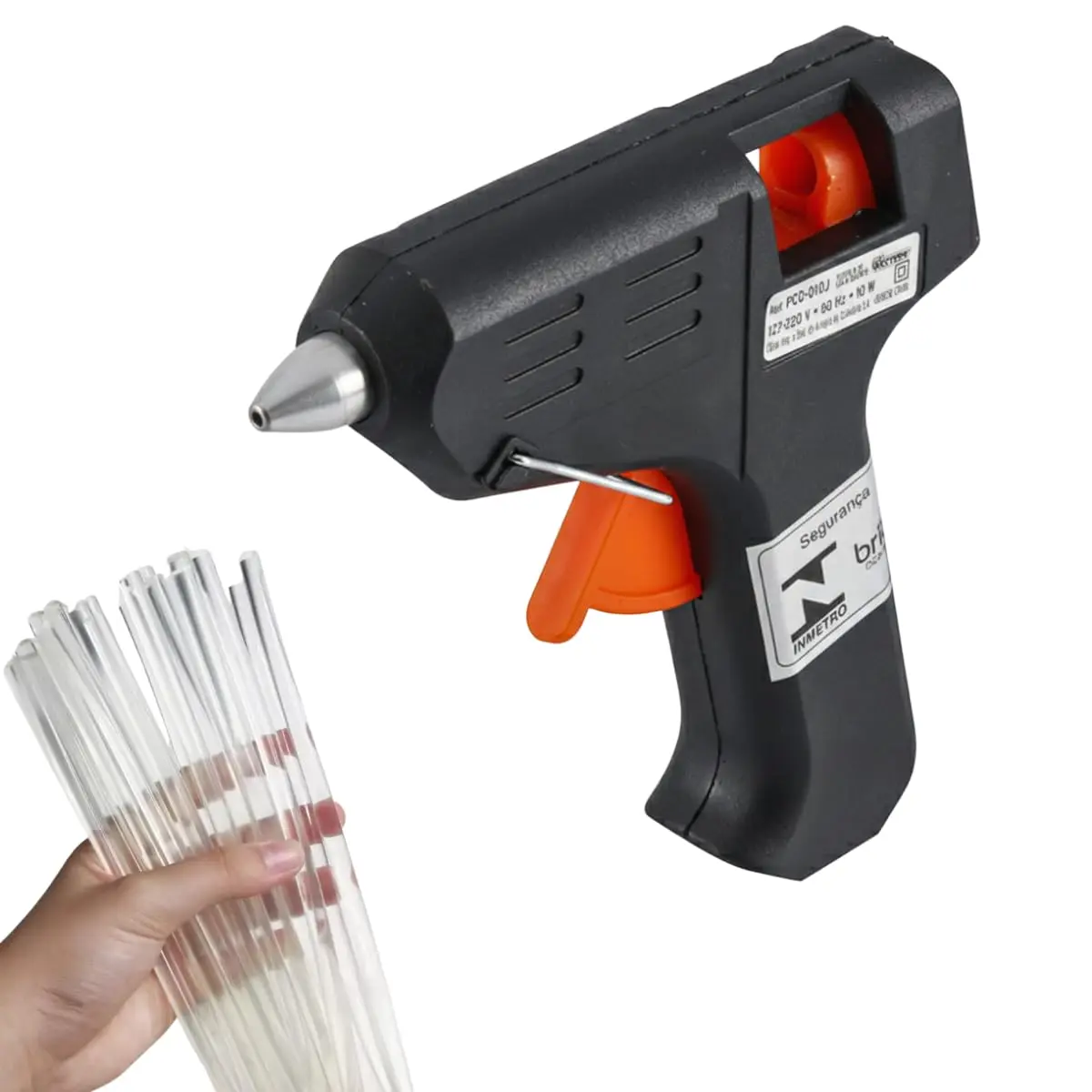 Pistola de Cola Quente Fina 20W Dupla Voltagem 110V/220V,Refil de Cola Quente Bastonetes, Suporte para Cola Quente, Kit completo Maker e Oficinas (Cola quente+ Refil) - 1