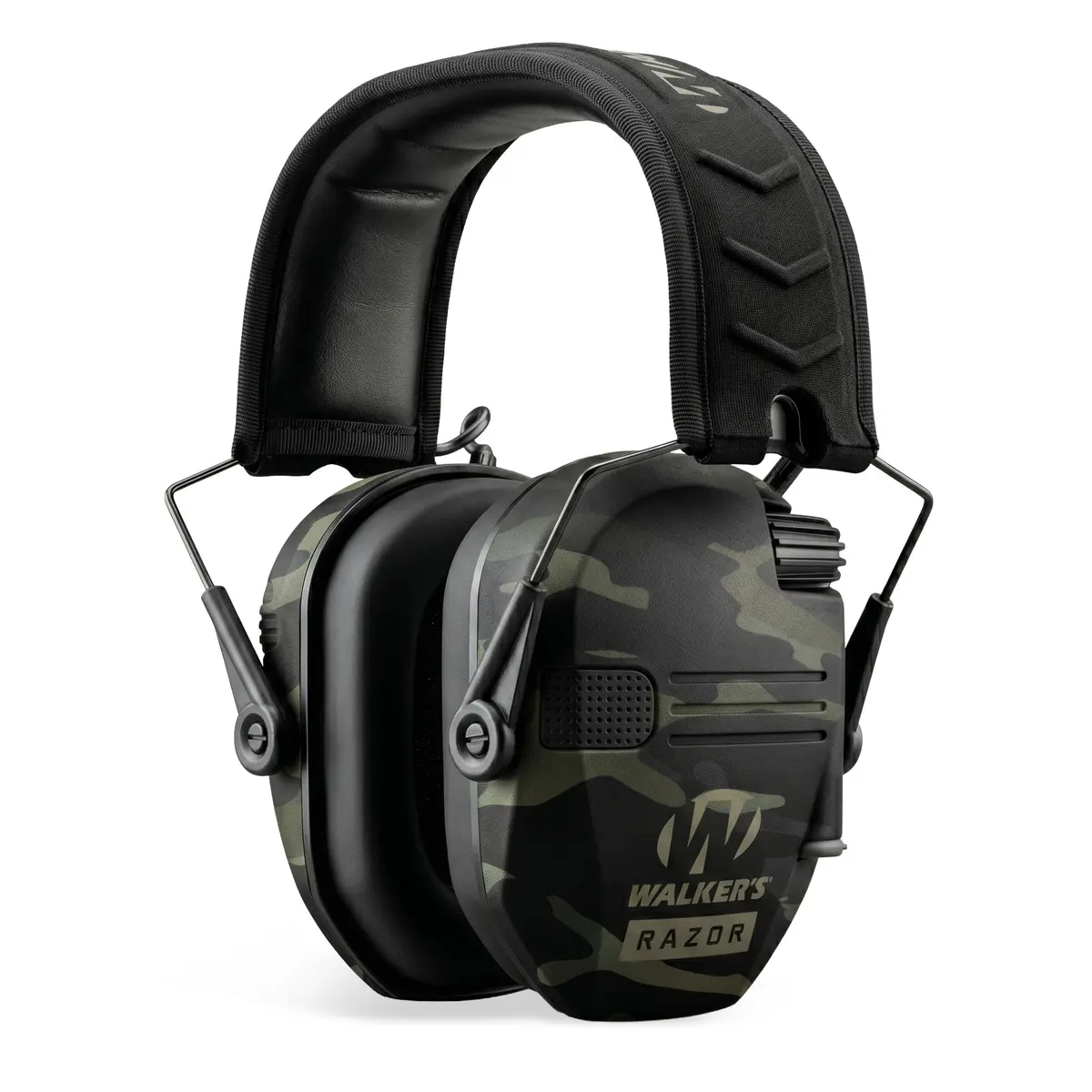 Walker's Protetor auditivo Game Ear GWP-RSEM-MCCG Gear Multi Cam Preto | Alto-falantes HD de gama completa, design de baixo perfil, microfones omnidirecionais