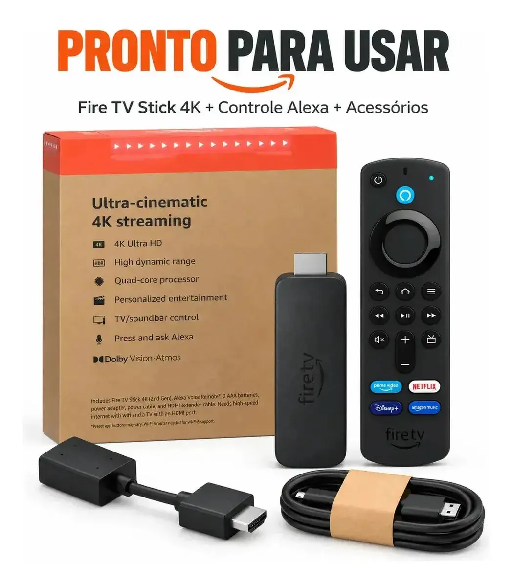 Amazon Fire TV Stick 4K 8GB preto com 1.5GB de memória RAM thumbnail 4