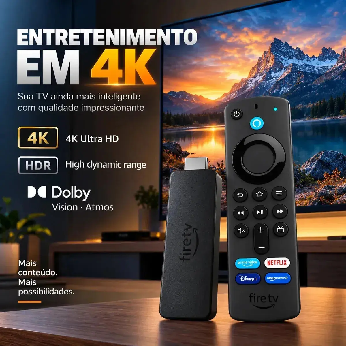 Amazon Fire TV Stick 4K 8GB preto com 1.5GB de memória RAM thumbnail 5