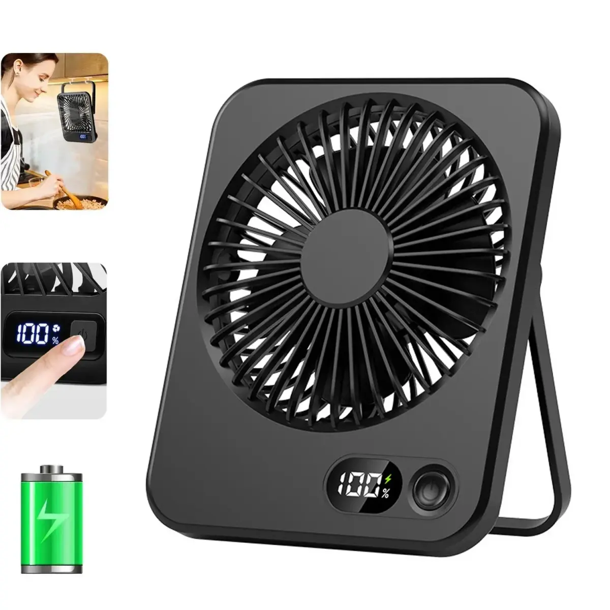 Mini Ventilador Portátil Dobrável com Carregamento USB, Ventilador de Mão e de Mesa Multifuncional para Esportes, Ideal para o Verão