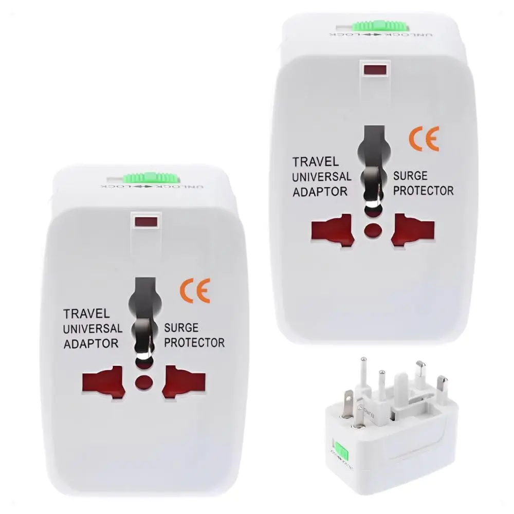 Kit 2 Tomada Universal Padrão Internacional Adaptador Para Mais de 150 Países Adaptador Portátil Para Viagem Bivolt - 1