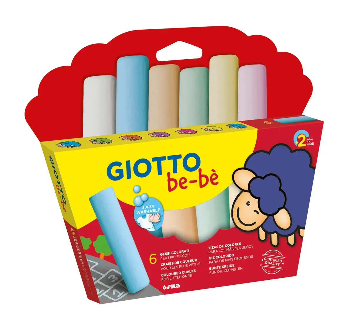 GIOTTO BEBE Giz de Chao Jumbo Estojo com 6 Cores