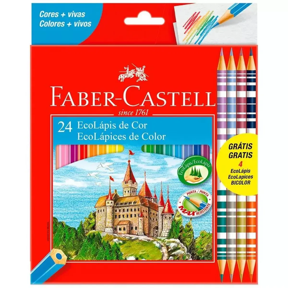 Lapis Cor 24 Cores Faber-castell E 4 Lapis Bicolor