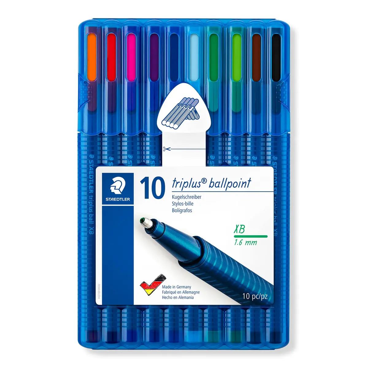 Caneta Esferográfica Triangular, Staedtler, Triplus XB, 437 XBSB10, 10 Cores