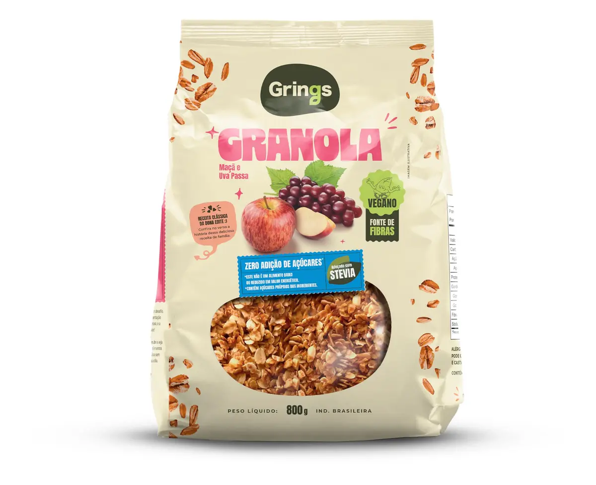 Granola Maçã Zero Açúcar 800g - Grings - 1