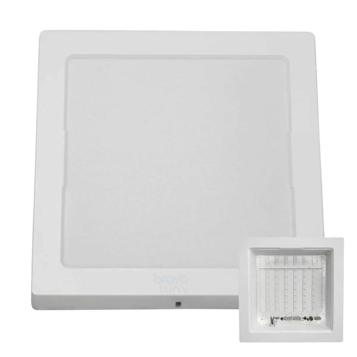 Painel Plafon Luminária De Led Quadrado Sobrepor 24w Bivolt Cor branco frio 6500k