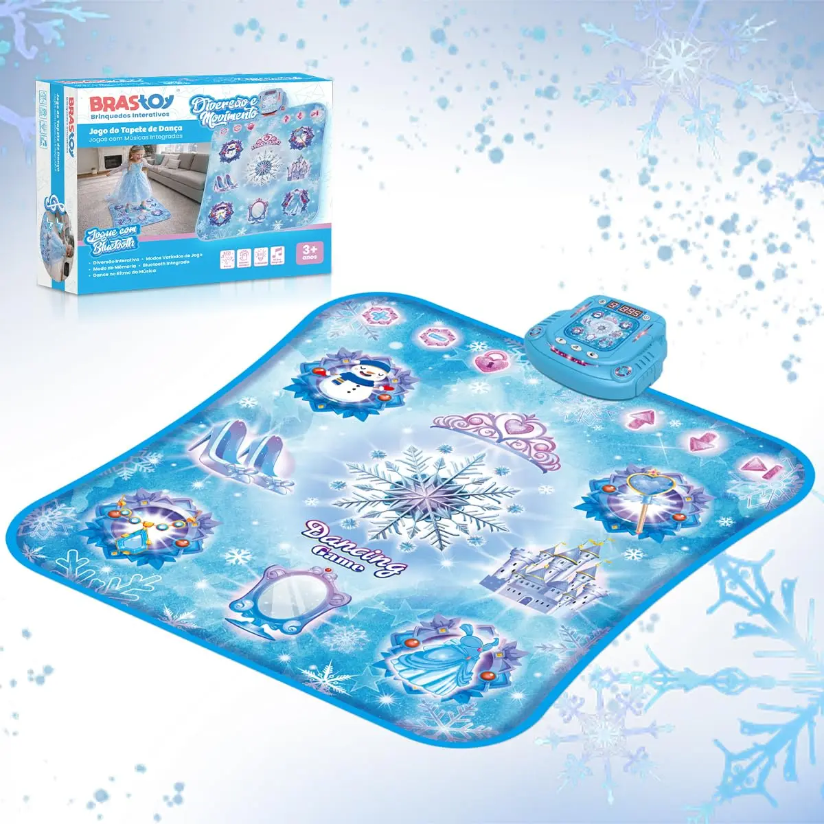 Tapete de Dança Infantil Brinquedo Interativo com 4 Modos | Tapete de Dança Eletrônica Infantil com Bluetooth e Luzes LED, Brinquedo Presente para Meninas de 3‑12 Anos - 1