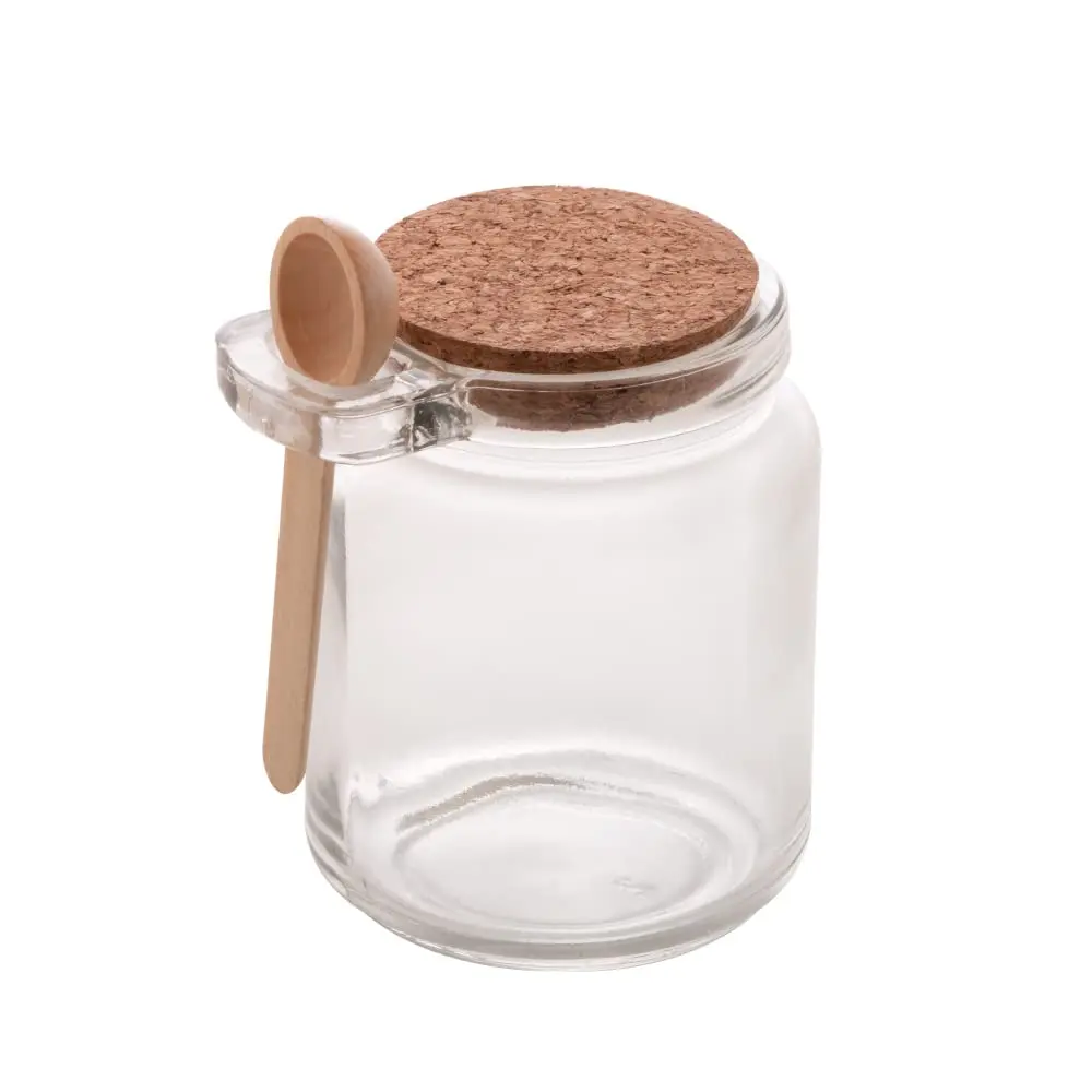LYOR - Pote com Colher de Bambu e Tampa de Cortiça 240ml Vidro - 1