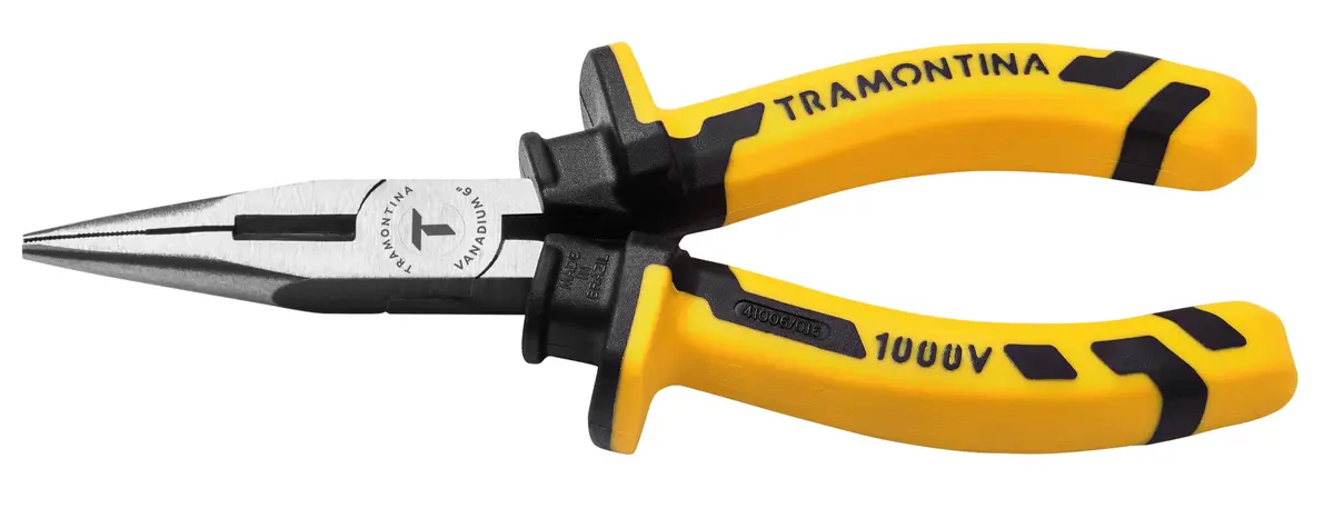 Tramontina 41008116, Alicate Bico Meia Cana 6'', Amarelo