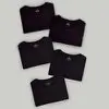 (P ou G, PIX) Kit 5 Camiseta Hering Slim Masculina Preta - 1