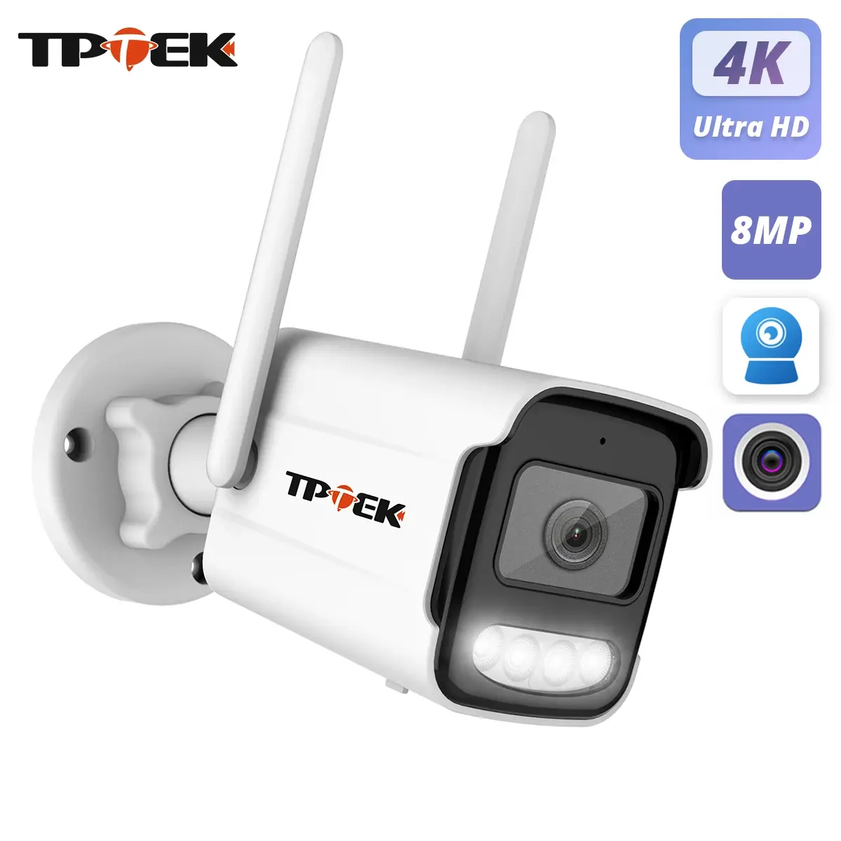 4k 8mp câmera ip ao ar livre wifi câmera de segurança vigilância sem fio wi fi bala à prova dwaterproof água ip vídeo casa camara camhi camhipro - 1