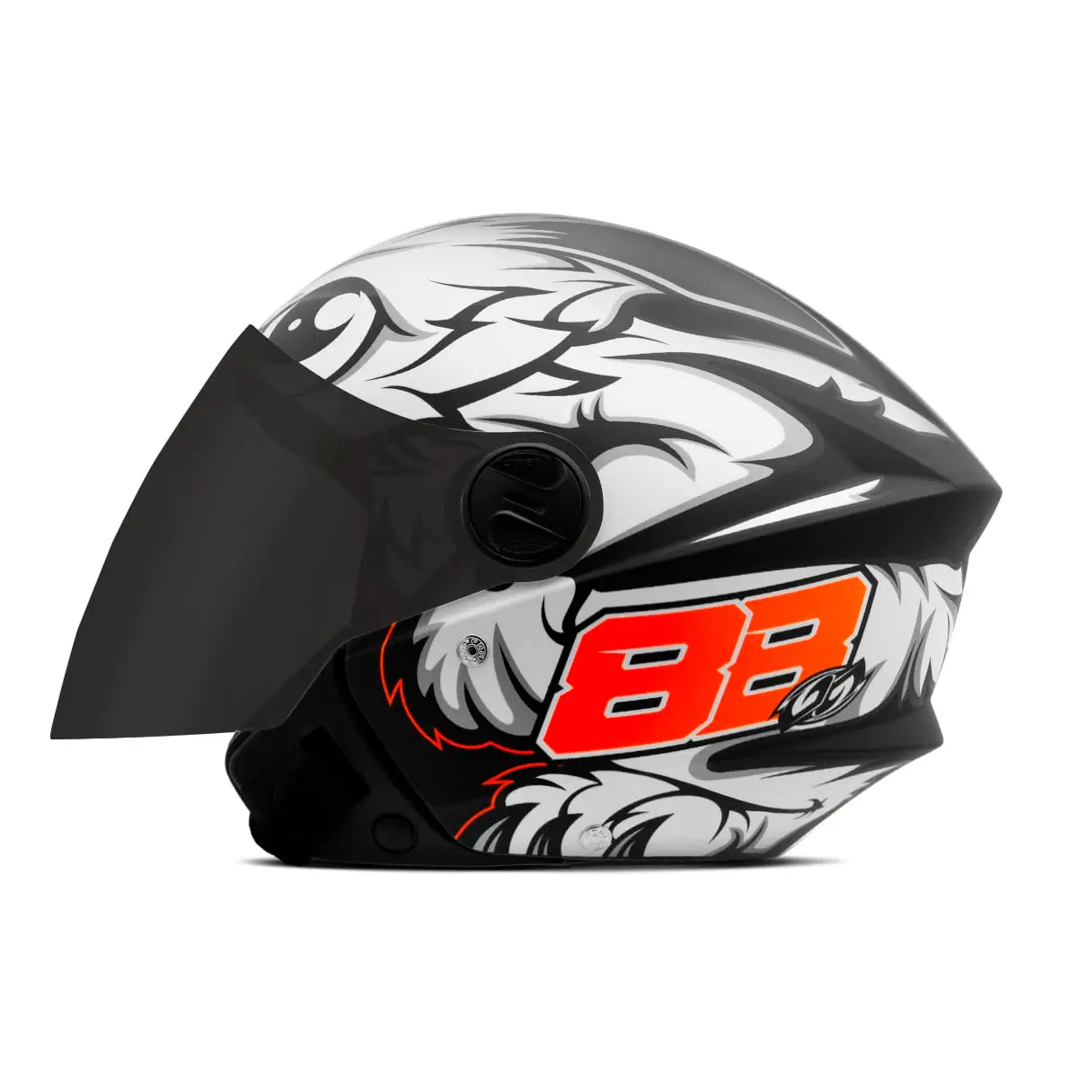 CAPACETE ABERTO PRO TORK NEW LIBERTY 3 GP 88 FOSCO PRETO TAM. 56 VIS. FUMÊ