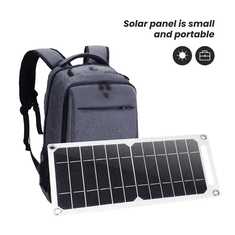 Carregador Solar USB Flexível 5V, Painel Fotovoltaico Macio, Carregador de Emergência para Celular, Ventilador e Power Bank - Essencial para Atividades ao Ar Livre