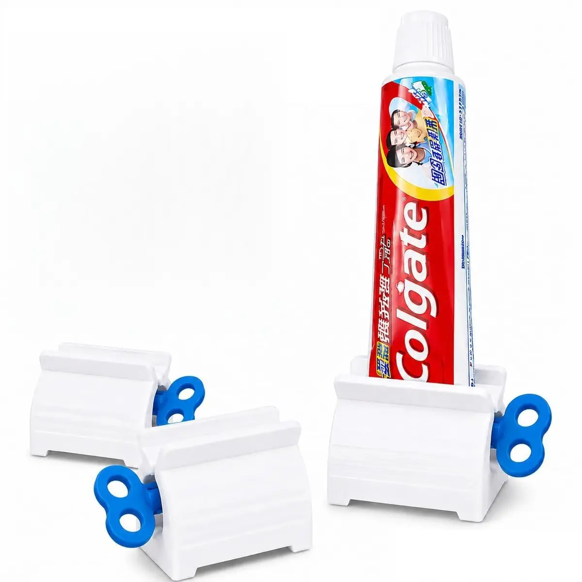 Kit 3 Espremedor De Tubos Pasta Dente Cremes Pomadas Dispenser - Azul