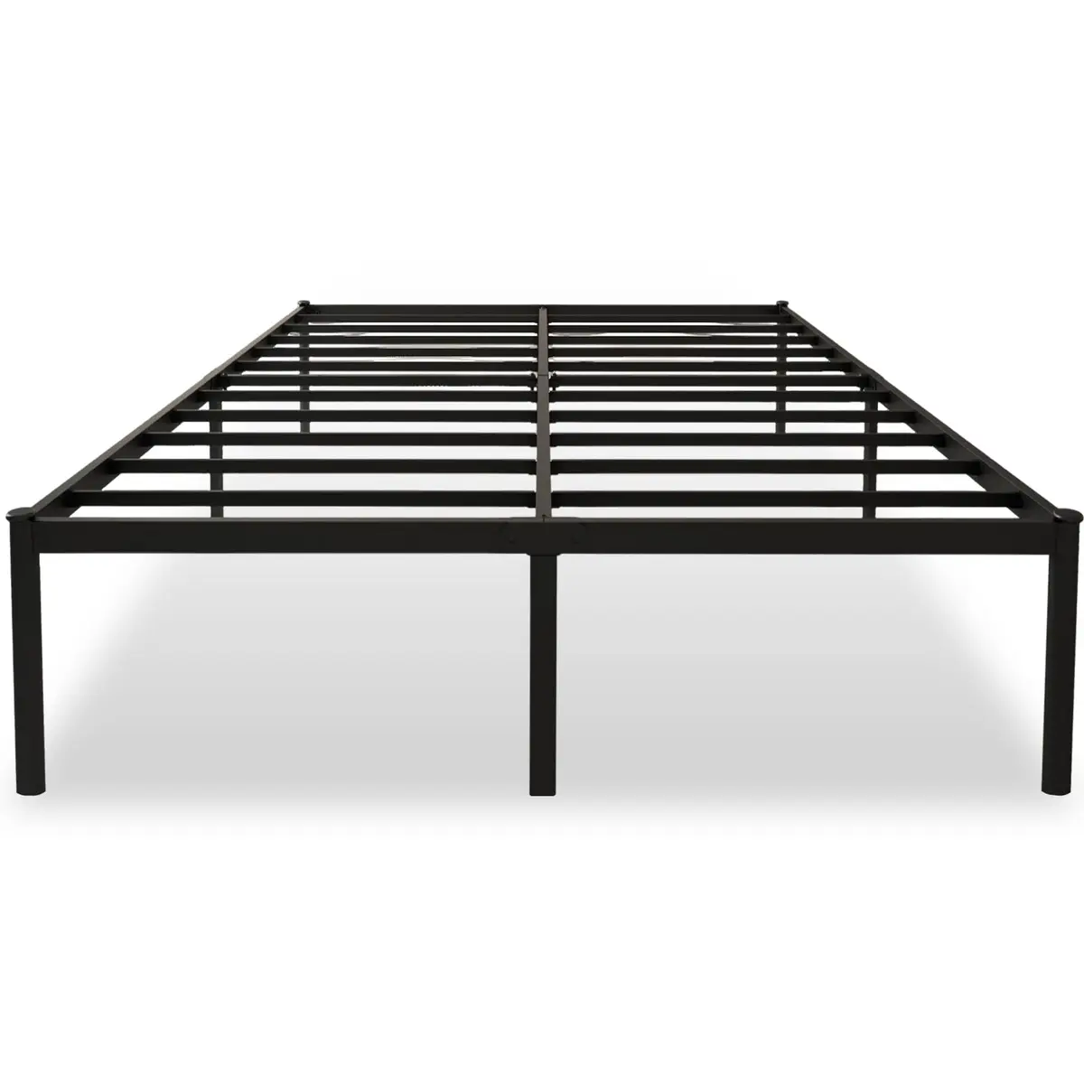 Cama de Casal 138x188cm, Estrutura Metálica Preta | Estrutura metálica resistente com ripas de suporte, boa estabilidade e espaço livre sob a cama.