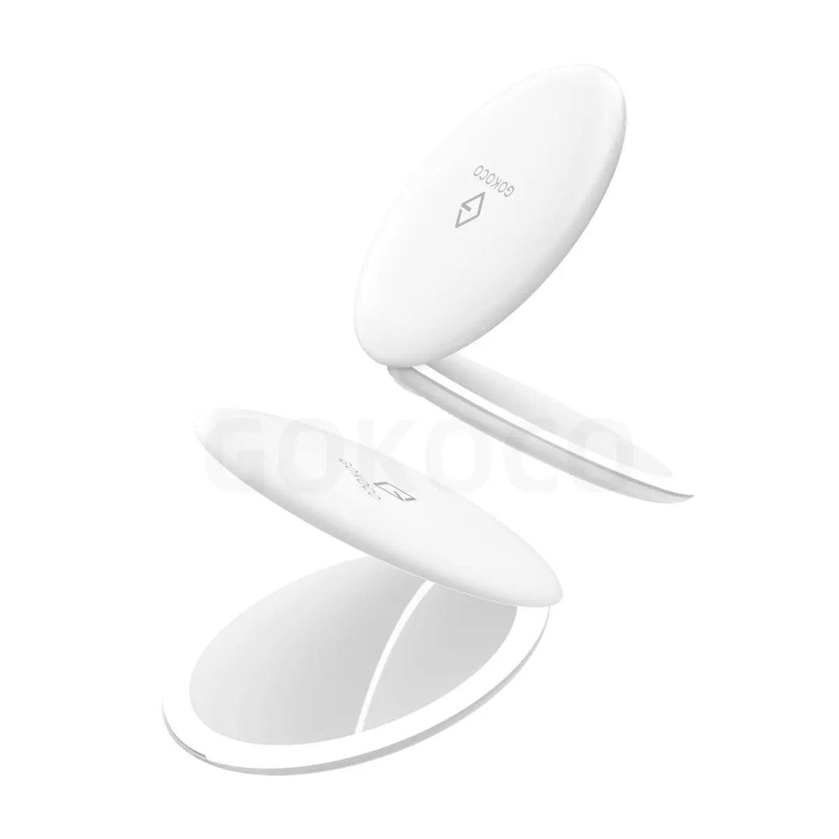 GOKOCO Espelho de Maquiagem de Bolso com Luz LED PN006,Espelho Compacto com Ampliação 2X,Recarregável USB,Espelho Portátil para Bolsa,Viagem e Retoques de Maquiagem