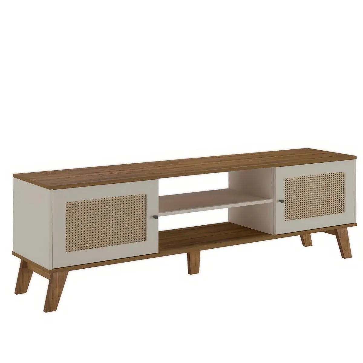 Artely Rack Charlotte para Tv até 75" com 2 Portas, Pinho/Off White