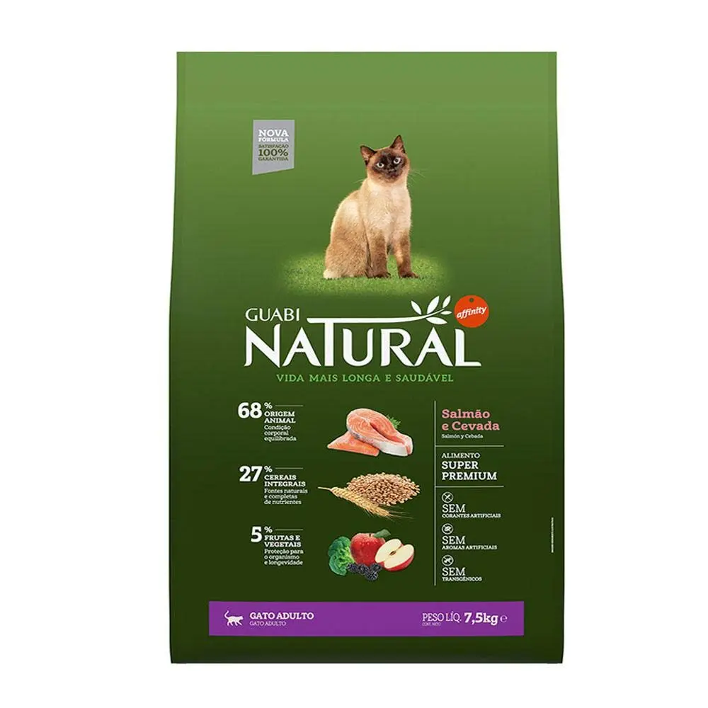Ração Guabi Natural Gatos Adultos Salmão e Cevada 7,5 kg