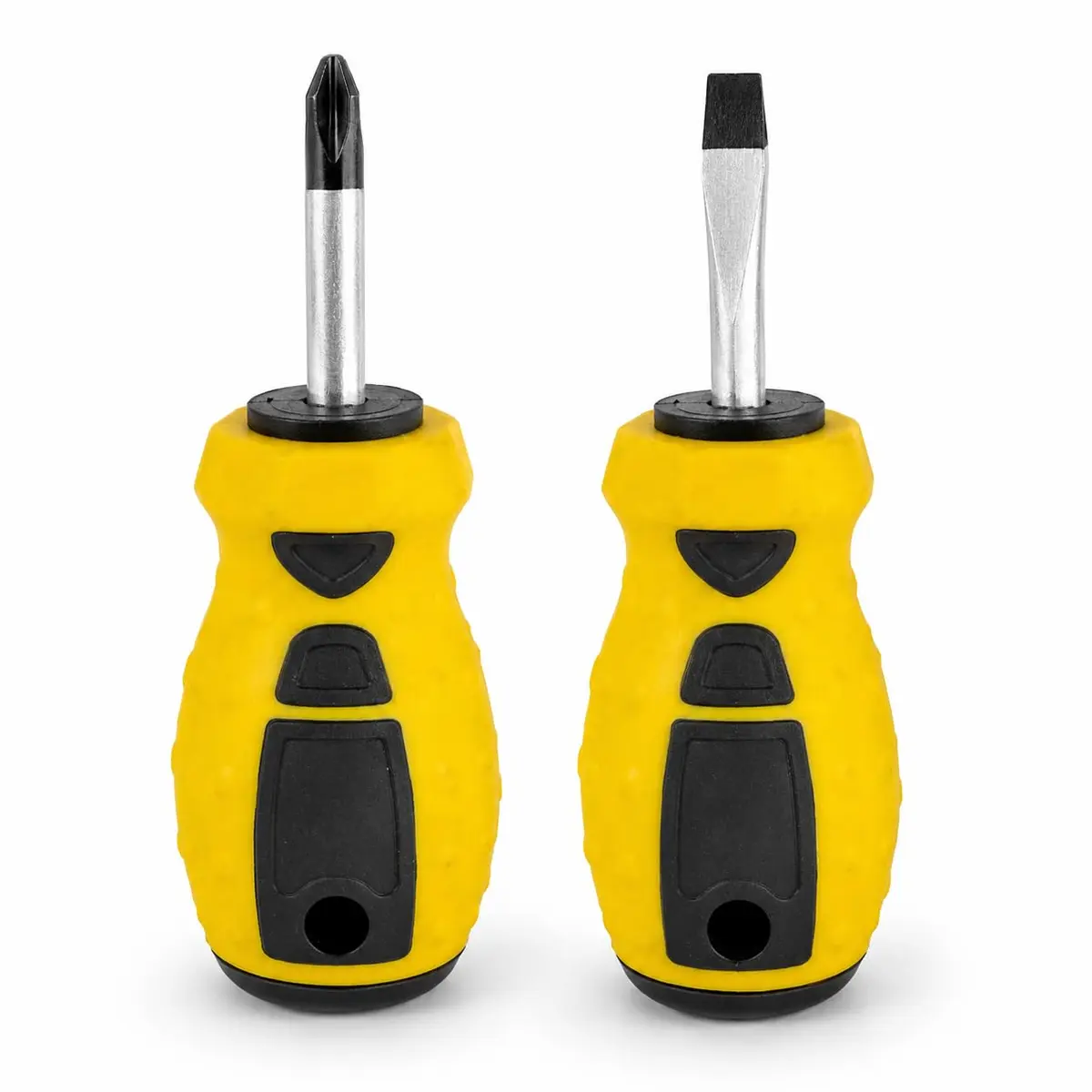 Kit Chave Fenda e Phillips Toco 2 Peças 10 cm com Ponta Imantada | Cabo Emborrachado, Ponta Imantada, Pegada Antideslizante, Uso Versátil, Compactas 10 cm