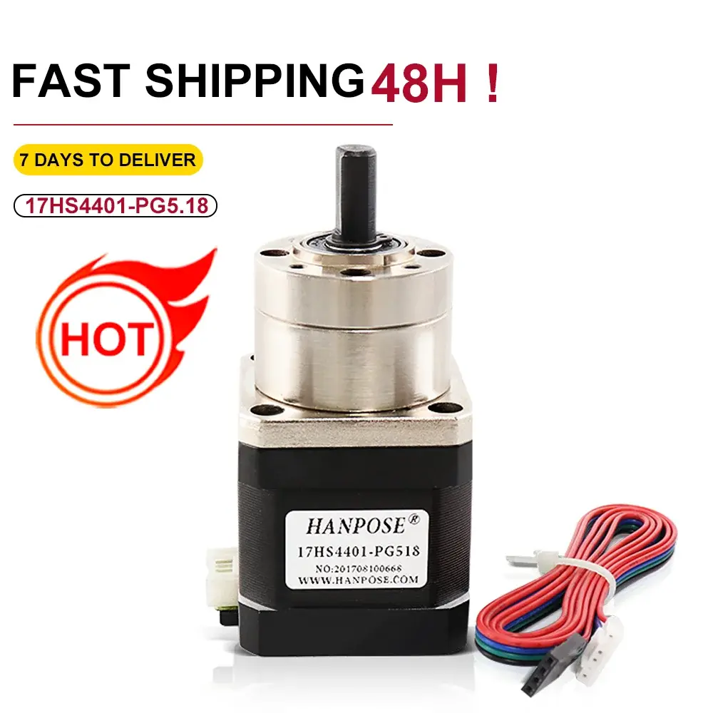Motor de Passo 42 Nema17 com Redutor Planetário 5.18-1 71-1 139-1, Todas as Relações, 17HS4401S-PG, Motor Nema17 com Relação para Impressora 3D