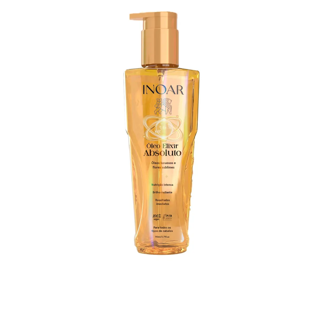 Inoar, Absoluto, Óleo Elixir Capilar, Brilho Radiante e Nutrição Intensa, Blend de Óleos Luxuosos, Para Todos os Tipos de Cabelo, 110ml - 1