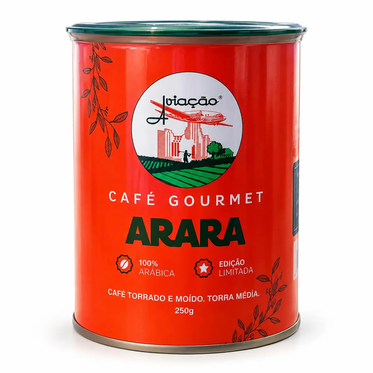 Café Gourmet Aviação 100% Arábica Moído 250g (Arara) | 100% arábica | Torra média | Notas: Cítrico, Frutas Vermelhas e Rapadura | Microlote selecionado | Lata com 250g - 1