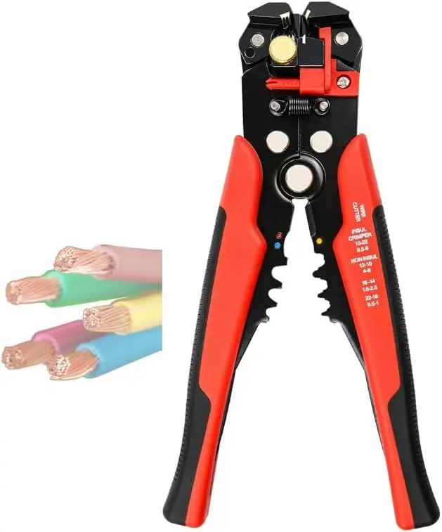 Alicate Desencapador de Fios e Cabos Automatico - Crimpador 3 em 1 - Alicate Descascador Decapador Cortador Profissional Auto Ajustável e Preciso -Vende Mais