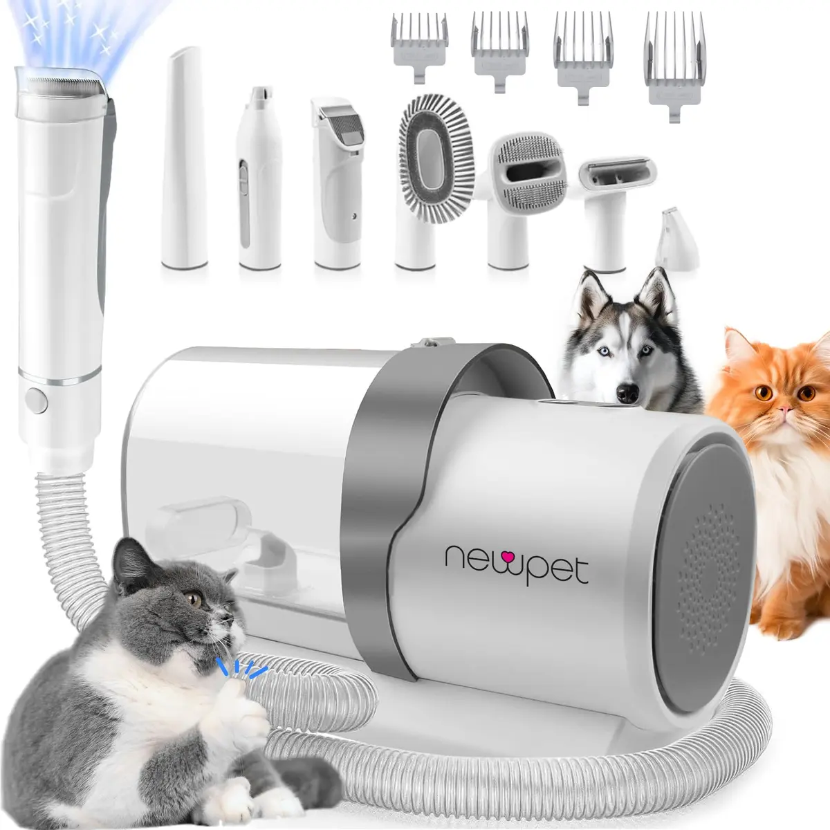 Aspirador de pó para Cães, 2.5L Aspirador de pó para Gatos com Tosquiadeiras para Cães, Ferramentas de Remoção de pelos, Ferramentas de Limpeza,1620W (Volts 220V)