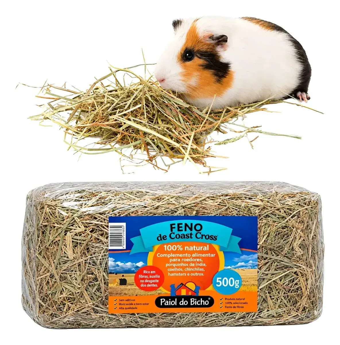 Feno Natural Paiol do Bicho para Roedores Hamster Coelho