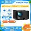 Projetor inteligente BYINTEK LOVE 2 1080P Full HD com foco automático 180 ° Projetores de Cinema em Casa Android 9.0 5G WiFi Bluetooth Rotativos