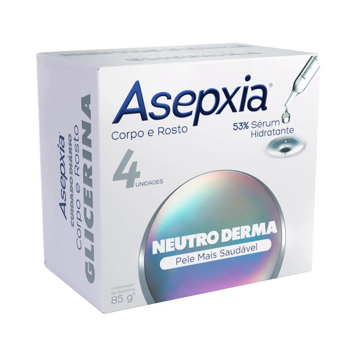 Asepxia Kit 4 Sabonete Corporal Neutro Derma 85g - Pele Sensível e Rosto - 1