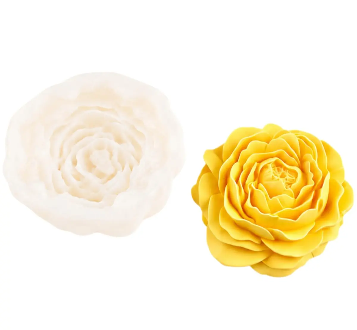 Forma 3d Silicone Peônia Para Sabonete Vela Bolo E Mousse - 1