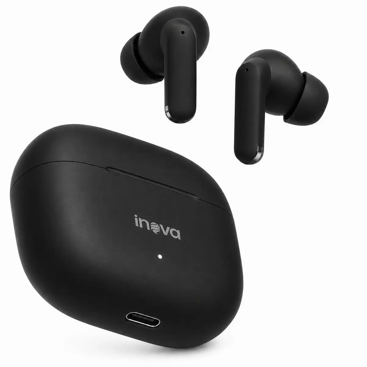 INAVA Fone de Ouvido Bluetooth 6.0, Hi-Fi, 55H, Resistente à Água, Preto | TWS Sem Fio, Drivers de 12 mm, 6 Microfones com IA para Chamadas Nítidas, para iPhone e Android, Estudo e Deslocamentos