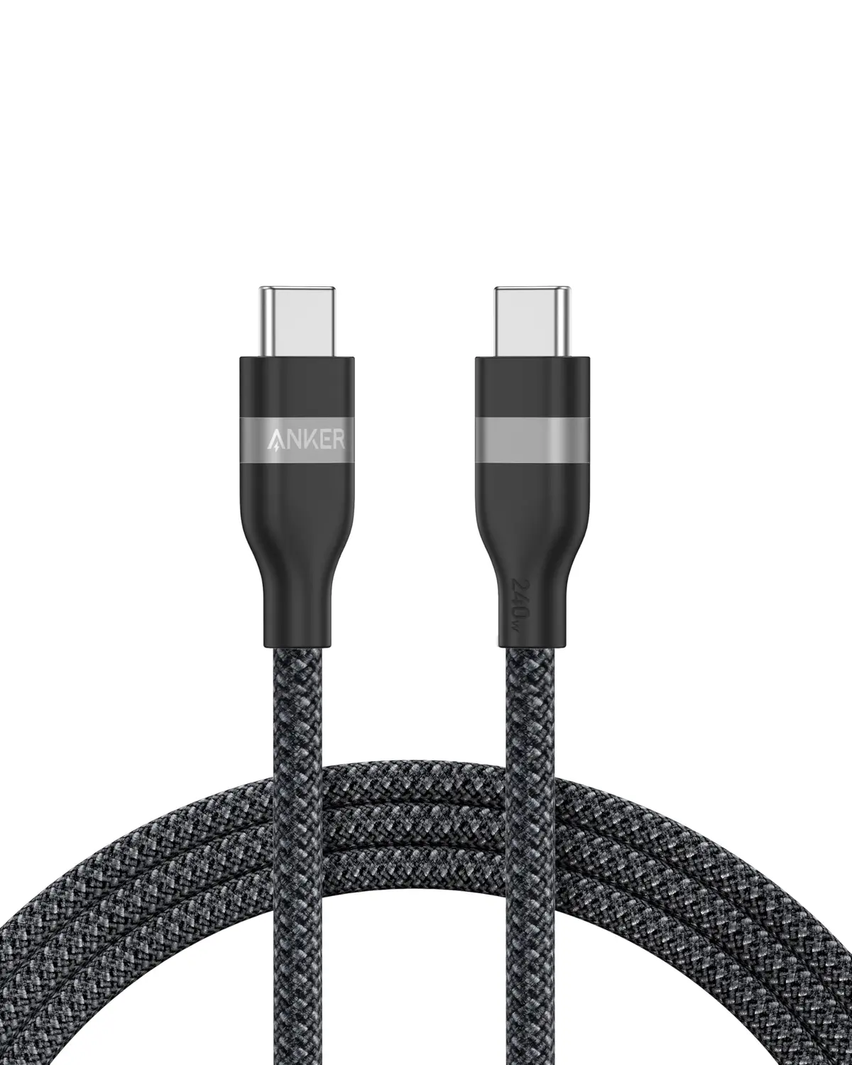 Anker Nano Cabo USB-C para USB-C, 240W, Carregamento Rápido Turbo, 1,8m | Carregador Tipo C, Trançado Flexível Multicolorido, para iPhone18/17/16/15,Samsung,Xiaomi,MacBook,ipad,Tablet,Kindle,Preto