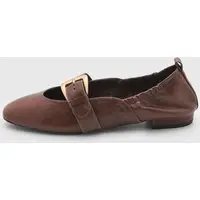 Sapatilha Feminina Arezzo Couro Fivela Marrom - 1