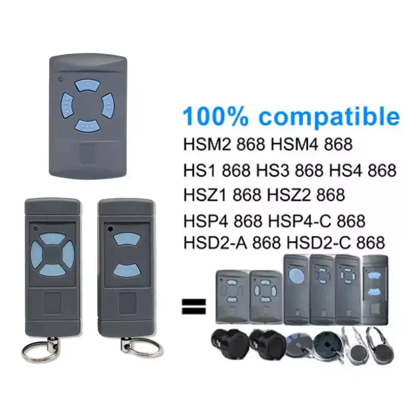 Controle Remoto de Portão HORMANN HSE2 HSE4 868MHz Compatível com HSM2 HSM4 HS2 HS4 Transmissor de Botão Azul Abridor de Garagem - 1
