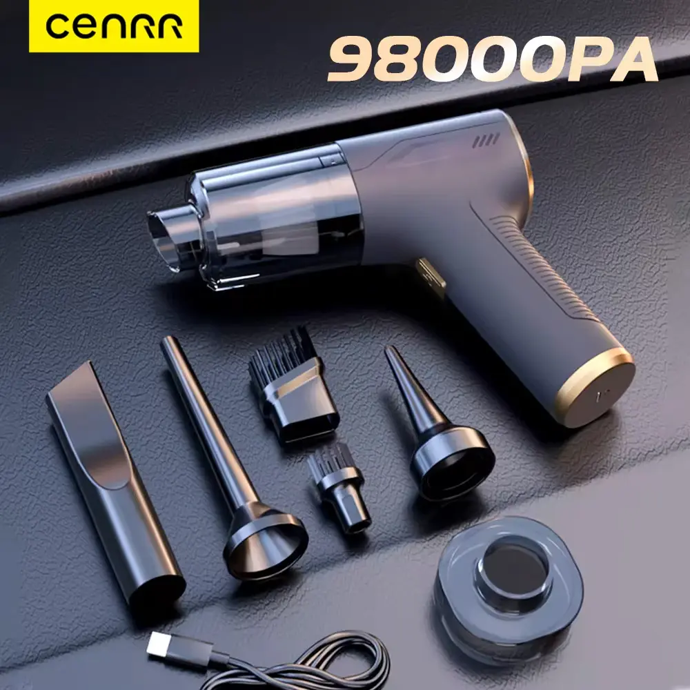 Cenrr 98000pa aspirador de pó portátil sem fio, poderosa sucção forte, máquina de limpeza portátil para eletrodomésticos - 1