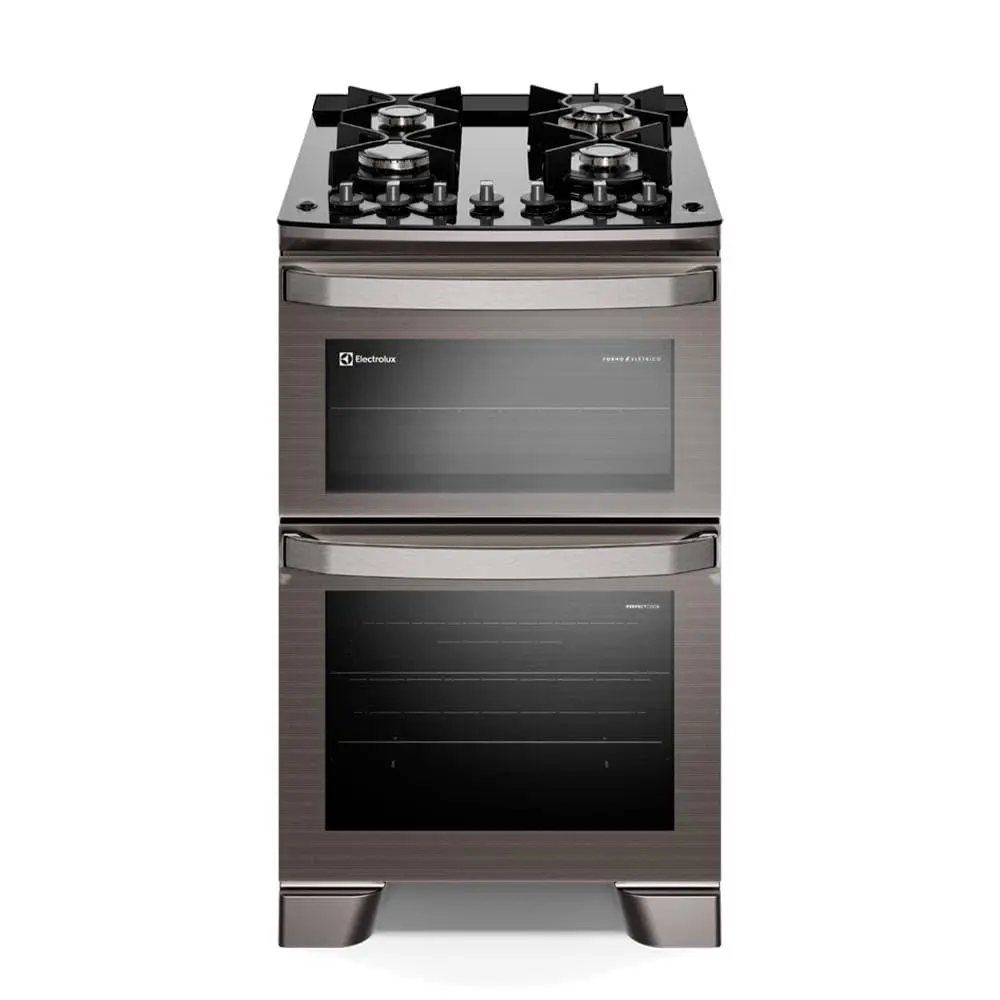 Fogão de Piso Electrolux de 04 Bocas Experience com Duplo Forno e Mesa de Vidro Cinza - FE4DG (220V, Volts) - 1