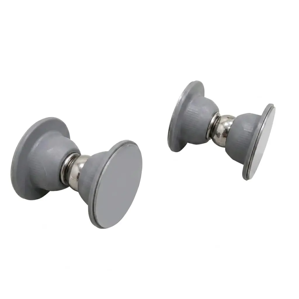 Trava Magnética para Porta Armário Kit 2 Peças com Fita Dupla Face Forte (Cinza)