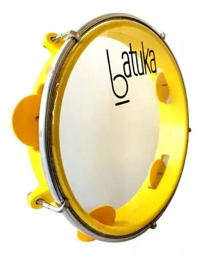 Pandeiro Abs Junior Pele Cristal Amarelo 08" Batuka- Luen