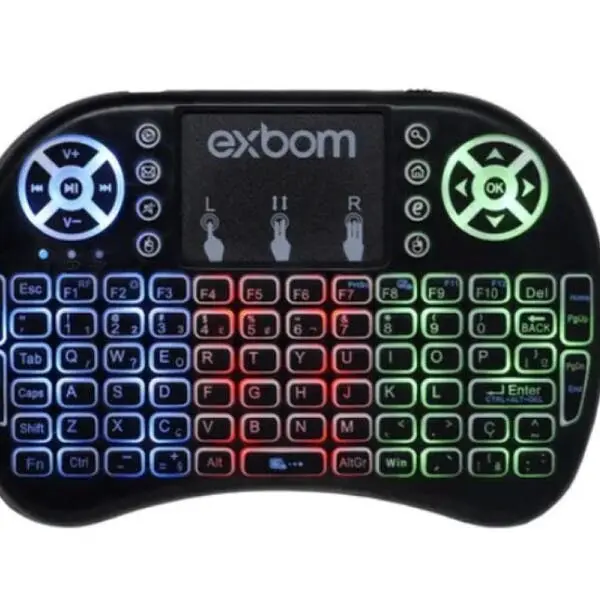 Mini Teclado Sem Fio Wireless Smart Tv Cel Touch Bk-bti8led - 1