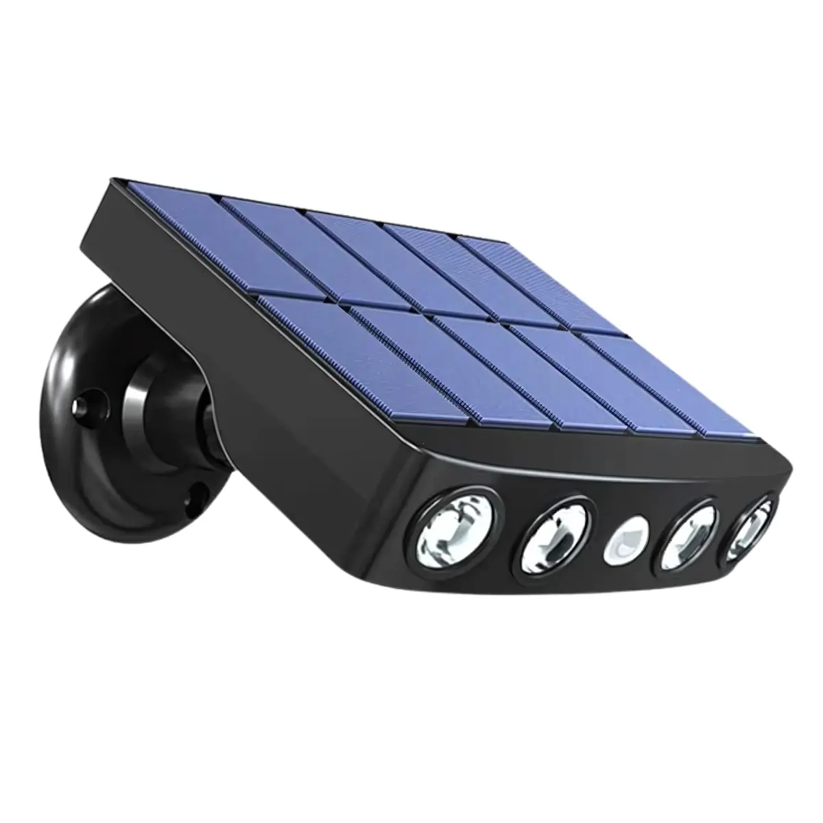 Luminária Solar de Parede com Detector de Movimento e Sensor Noturno – 4 LEDs 500 Lumens, 3 Modos de Luz, Resistente à Chuva e Bateria Recarregável